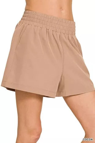 Hazel Blues® | Zenana Soft Woven Lined Shorts With Pocket