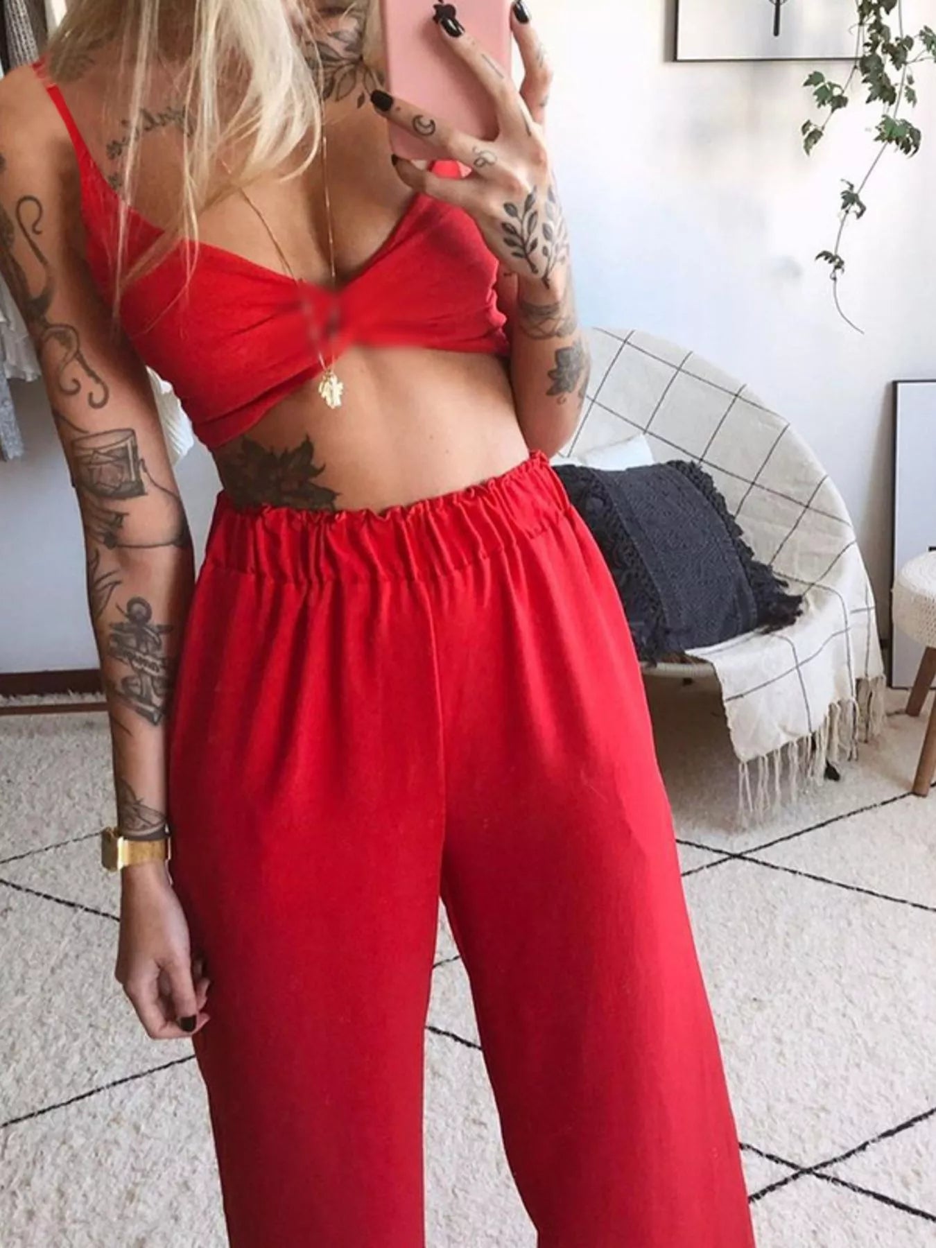 Hazel Blues® | Boho Butterfly Print Top and Pants Set