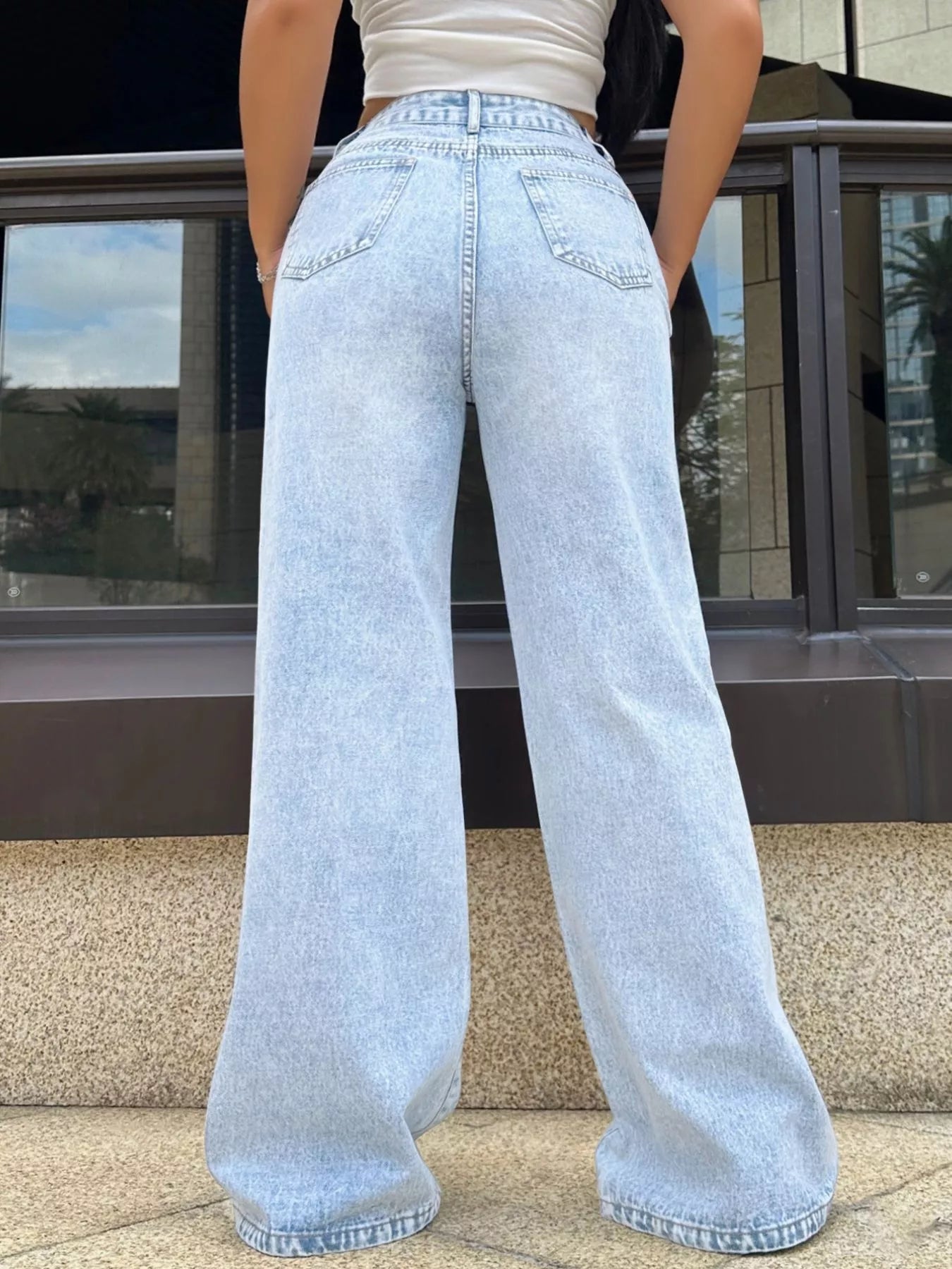 Hazel Blues® | High-Waisted Wide Leg Jeans