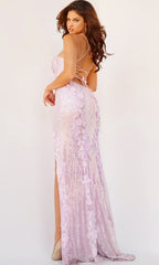 Sequin-Print Long Prom Dress: Jovani 06109