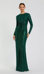 Long Sleeve Sequin Formal Dress: Mac Duggal 11659
