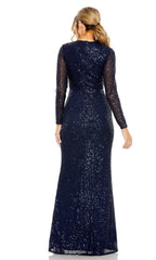 Long Sleeve Sequin Formal Dress: Mac Duggal 11659