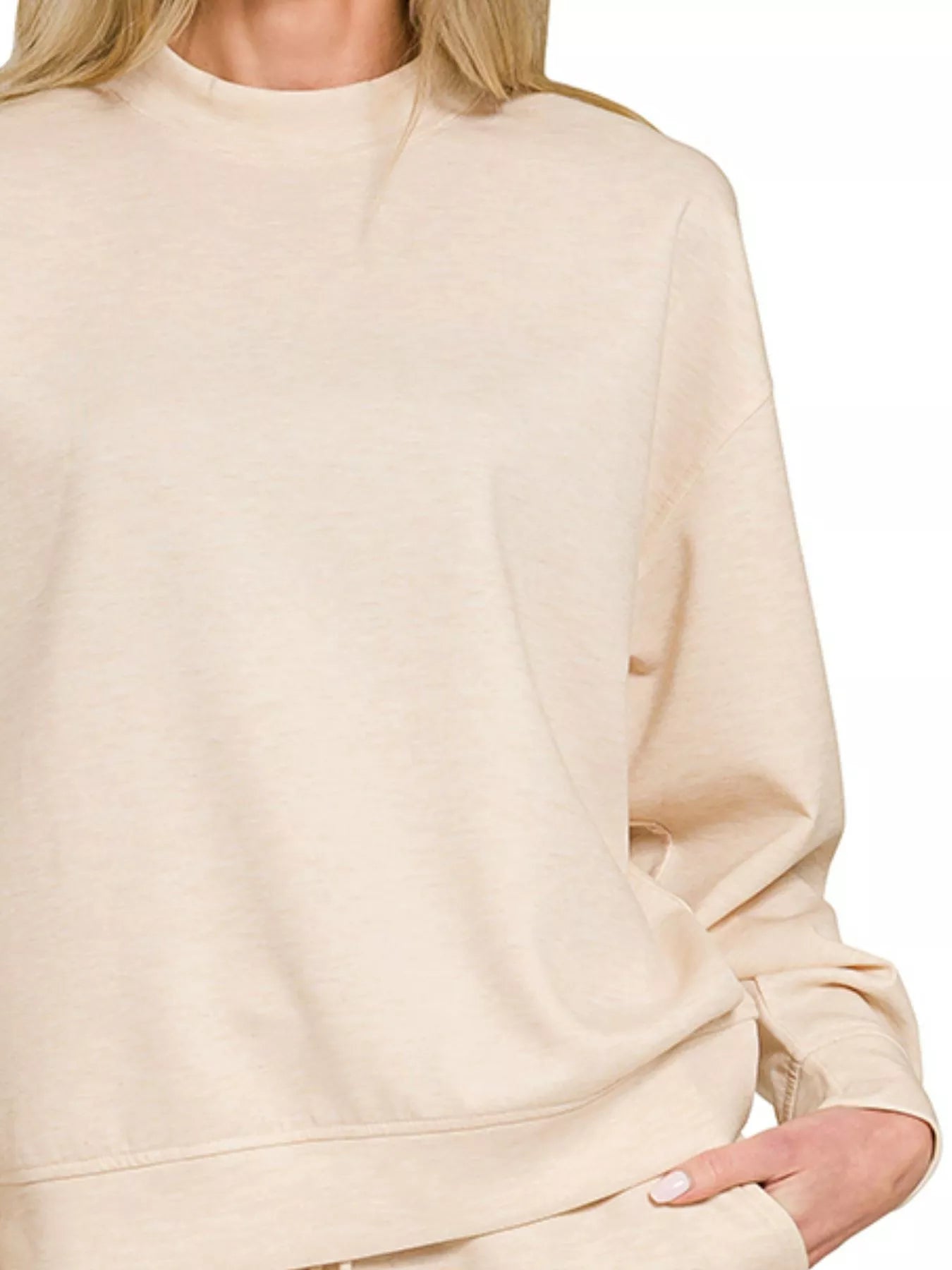 Hazel Blues® | Zenana Scuba Long Sleeve Sweatshirt and Shorts Set