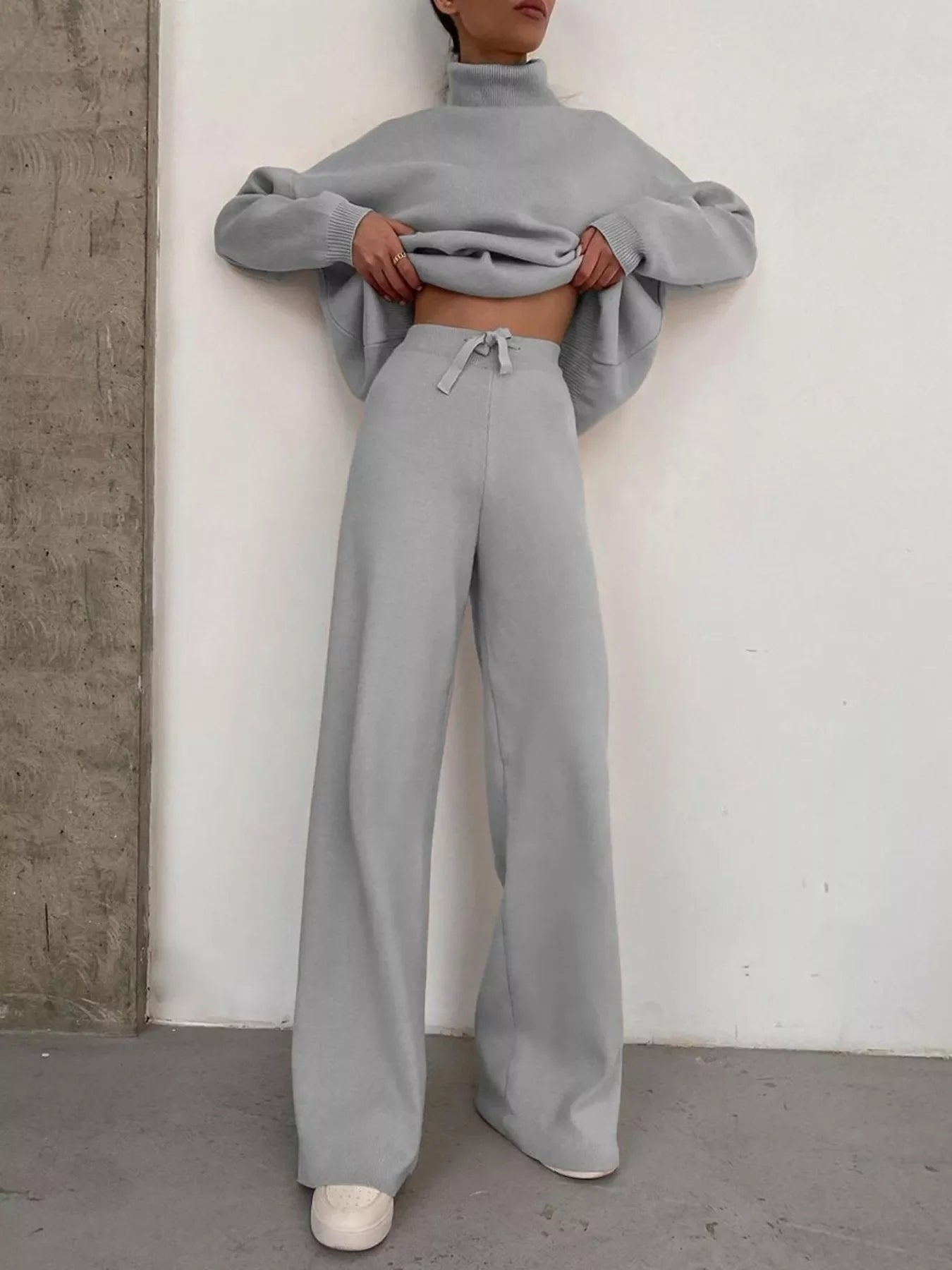 Hazel Blues® | Turtleneck Long Sleeve Top and Pants Sweater Set