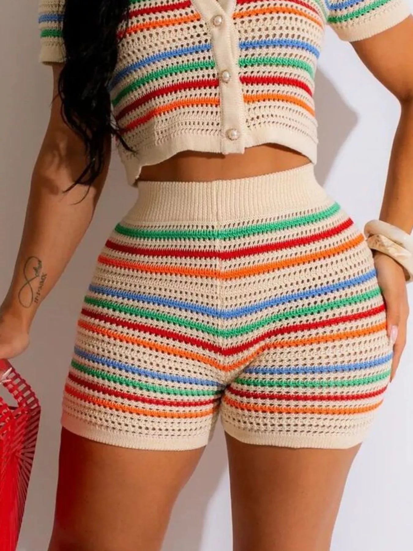 Hazel Blues® | Crochet Crush Shorts | Crochet Striped Shorts