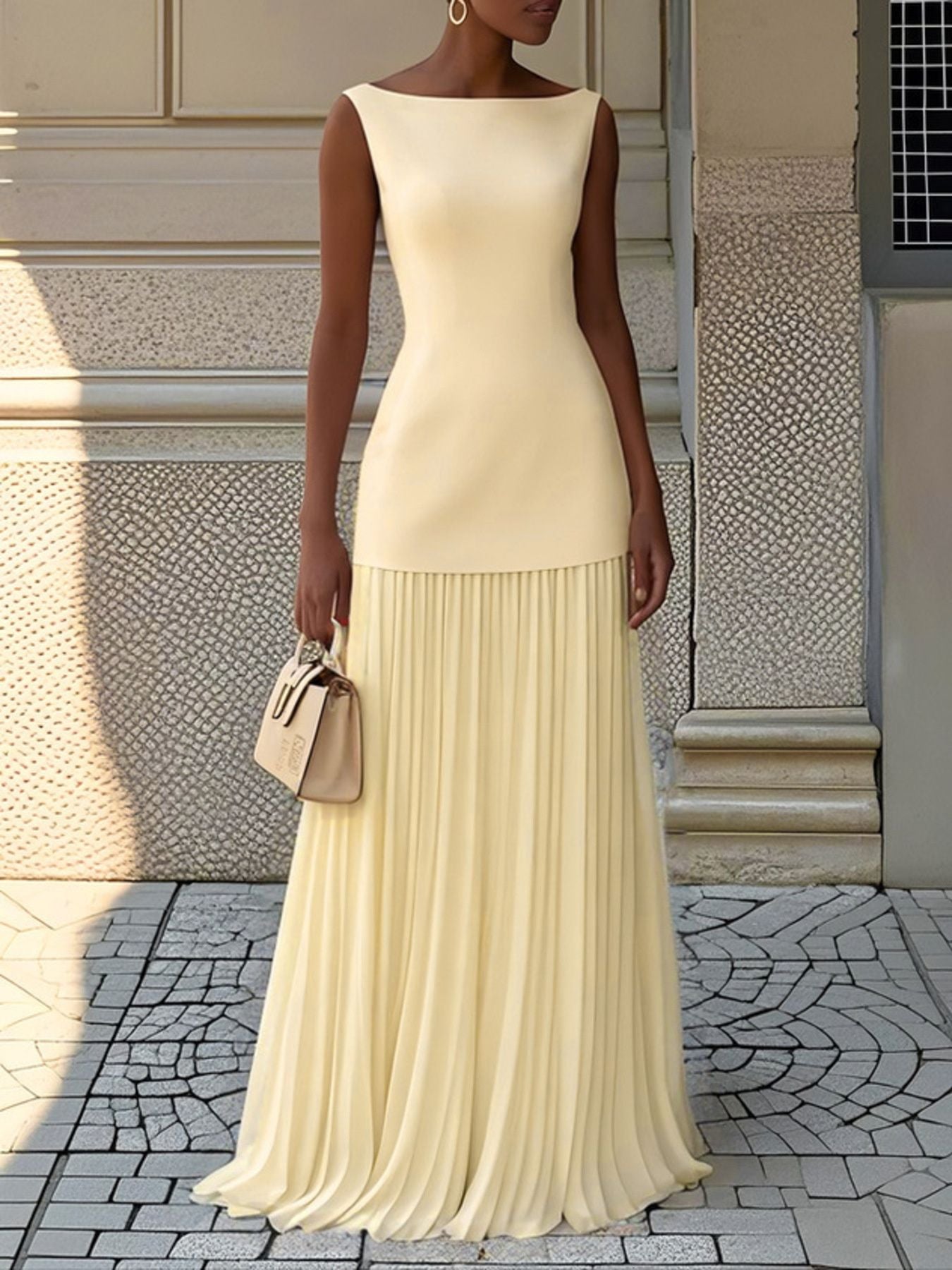 Hazel Blues® | Sleeveless Top and Pleated Maxi Skirt Set