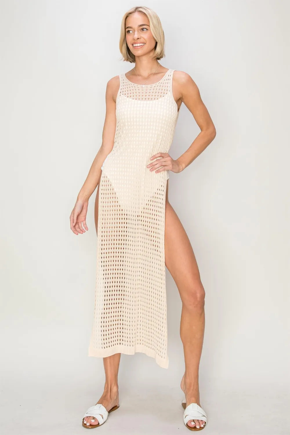 Hazel Blues® | HYFVE Crochet Backless Cover Up Dress
