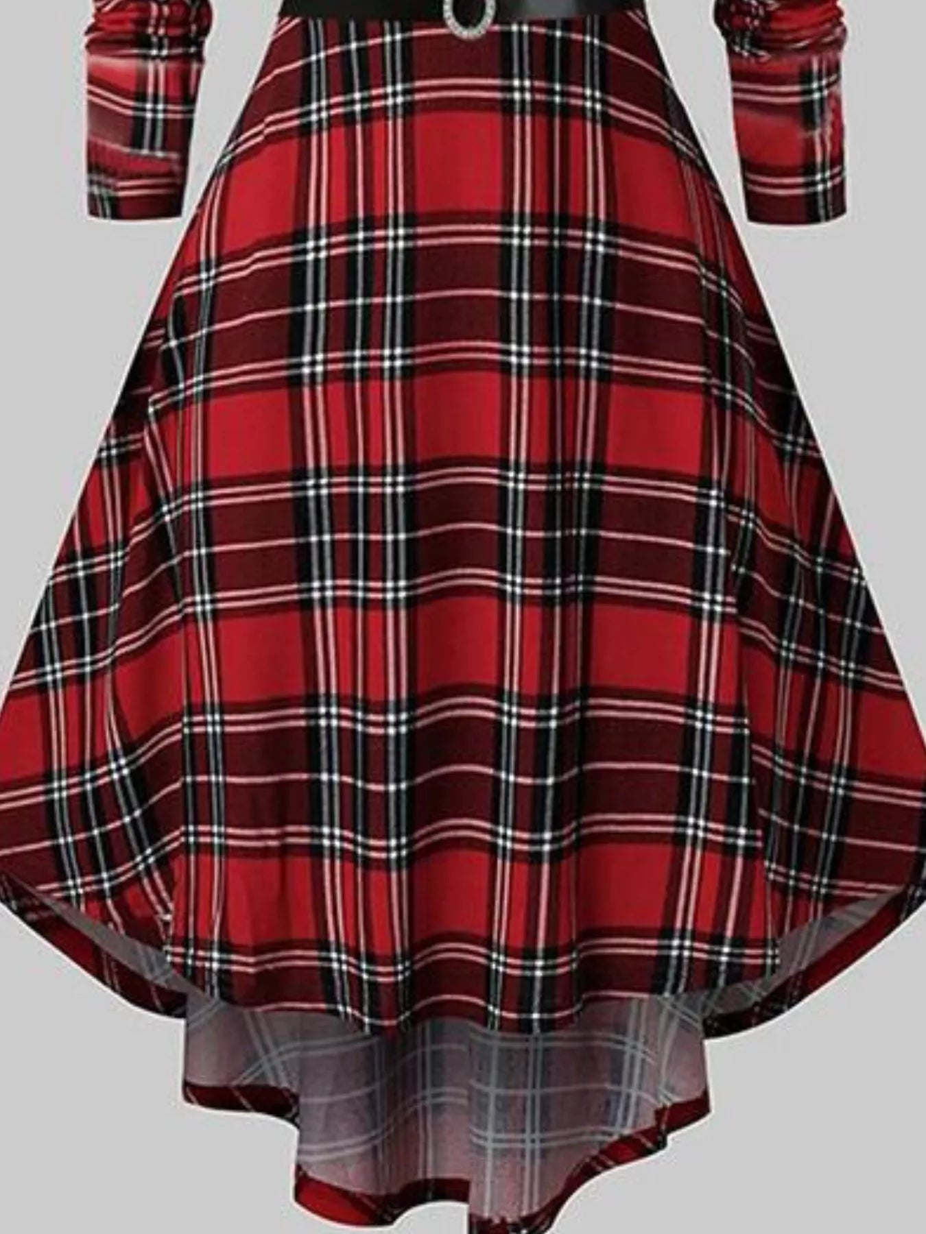 Hazel Blues® | Fuzzy Trim Long Sleeve Christmas Dress