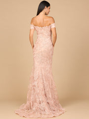 Lara Dresses 28970 Long Formal Fitted Mermaid Lace Prom Dress