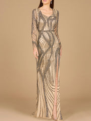 Lara Dresses 29165 Beaded Long Sleeve Formal Evening Dress