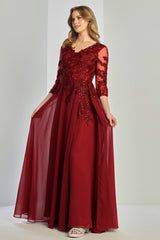 Adora Design 3247 Plus Size Long Formal A Line Applique Evening Dress