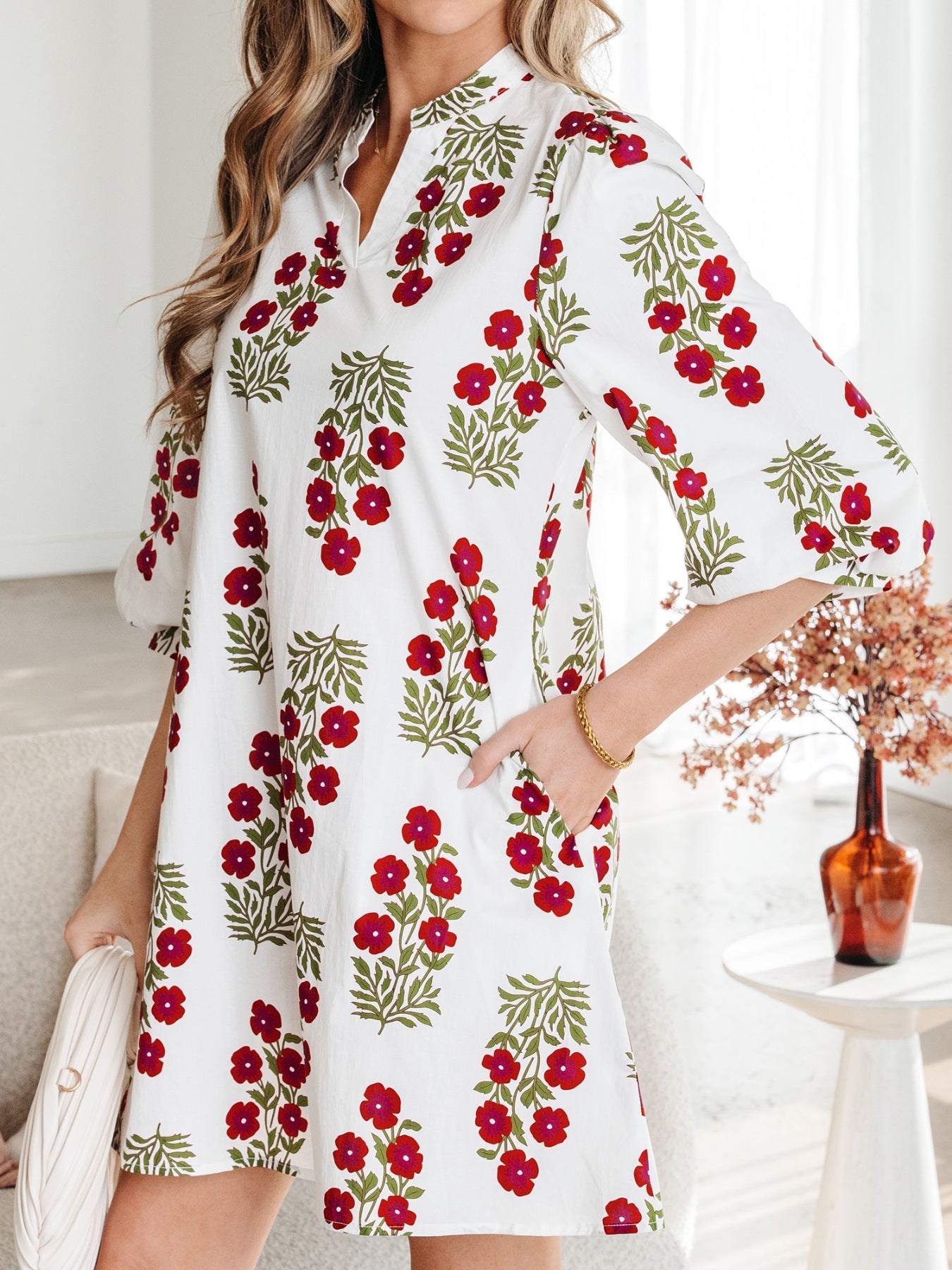 Hazel Blues® | Floral Print Casual Mini Dress