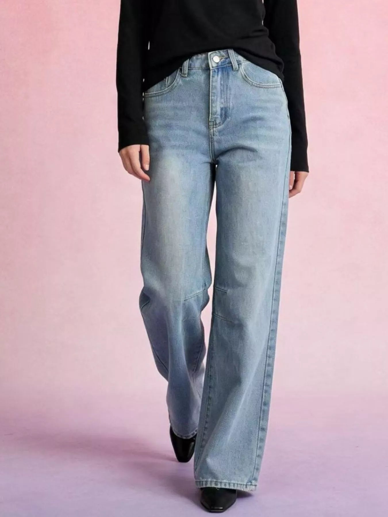 Hazel Blues® | Wide Leg Wash Jeans
