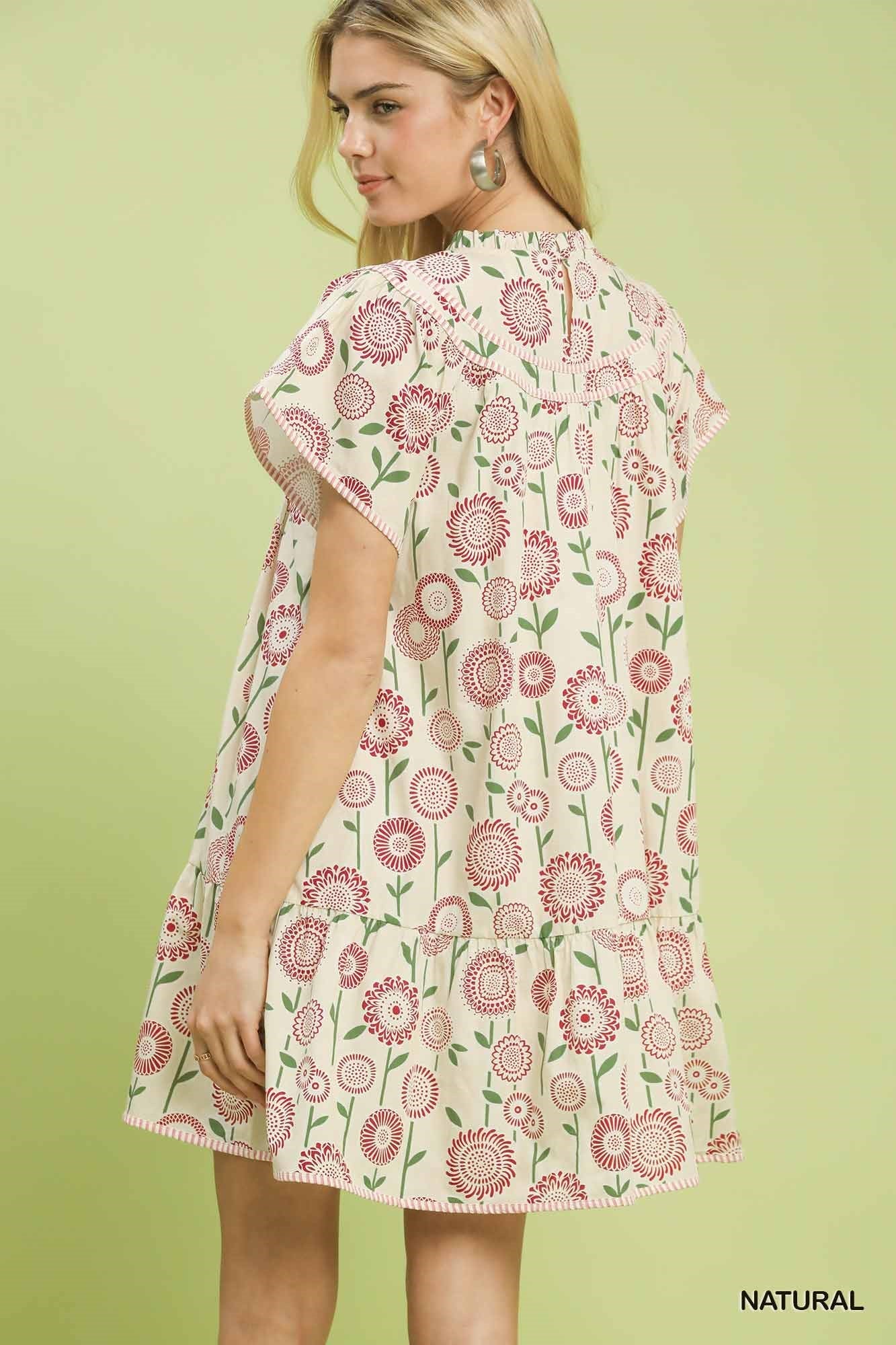 Hazel Blues® | Umgee Floral Print Tiered Babydoll Dress