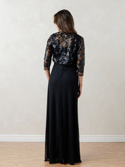 Eva Fashion 3531 Sequin Long Formal Lace Bolero Evening Dress