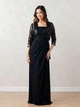 Eva Fashion 3531 Sequin Long Formal Lace Bolero Evening Dress