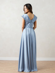 Eva Fashion 3532 A Line Long Formal Flutter Sleeve Prom Dress