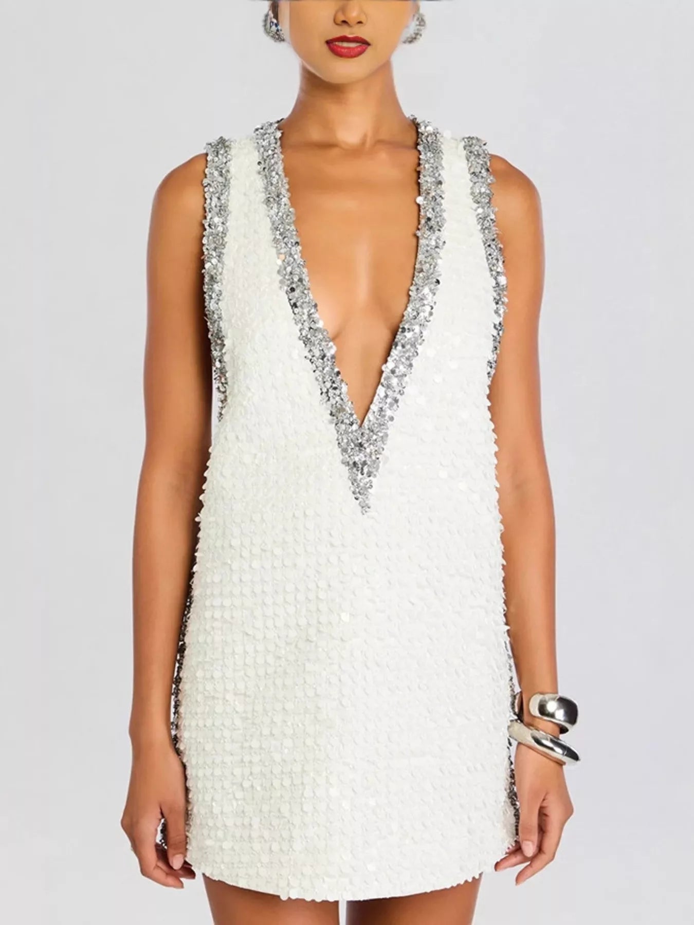 Hazel Blues® | Sequin Embellished Sleeveless Mini Dress