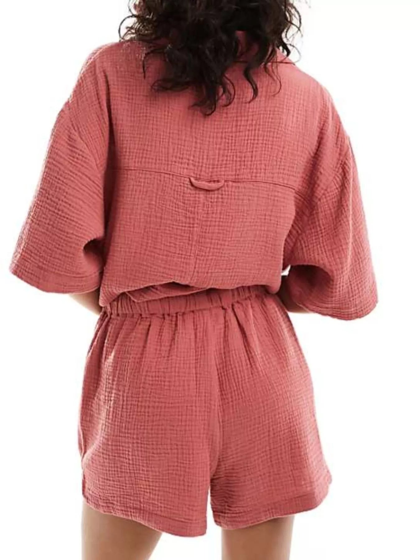 Hazel Blues® | Relaxed Fit Button Up Shirt & Shorts Set