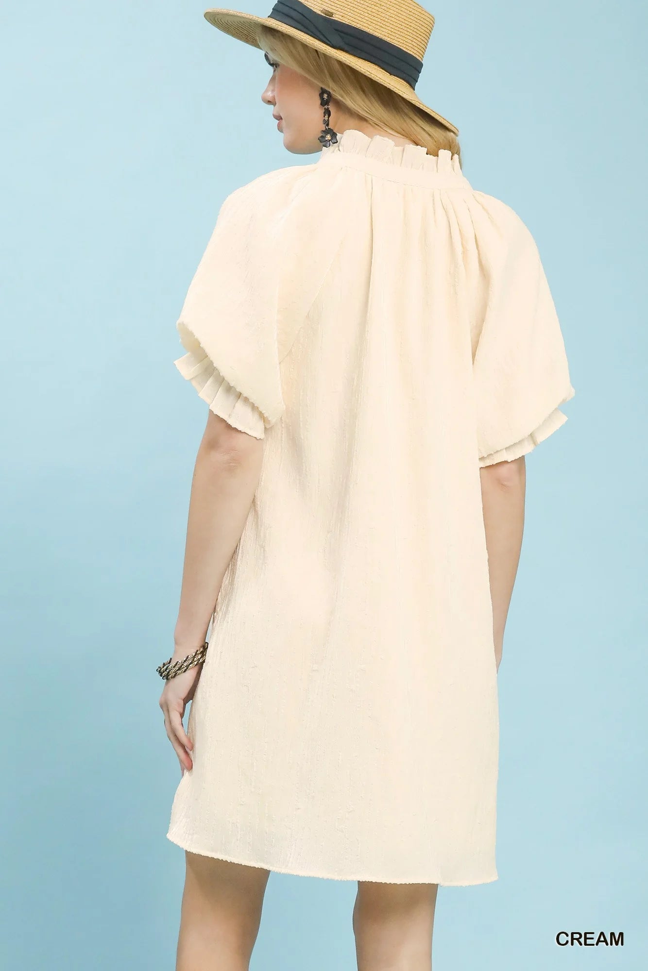 Hazel Blues® | Umgee Linen Blend Ruffle Dress