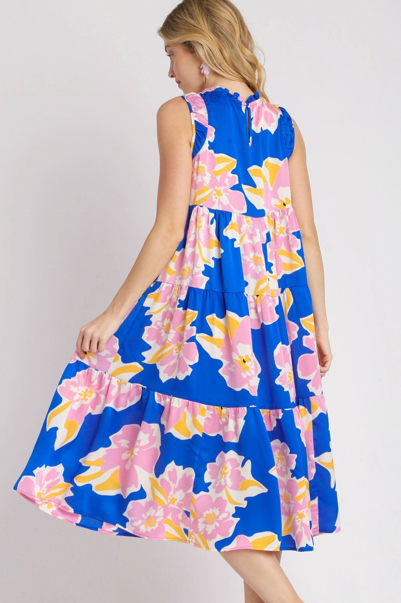 Hazel Blues® | Umgee Floral Tiered Midi Tank Dress