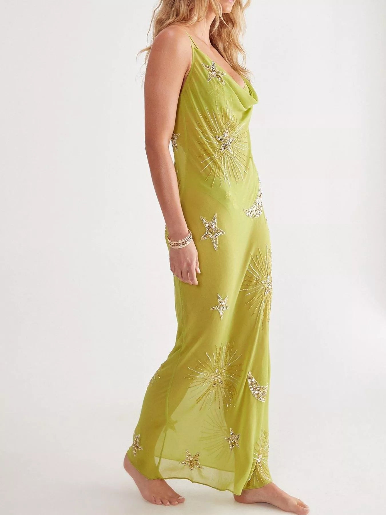 Hazel Blues® | Sequin Backless Maxi Cover Up Dress