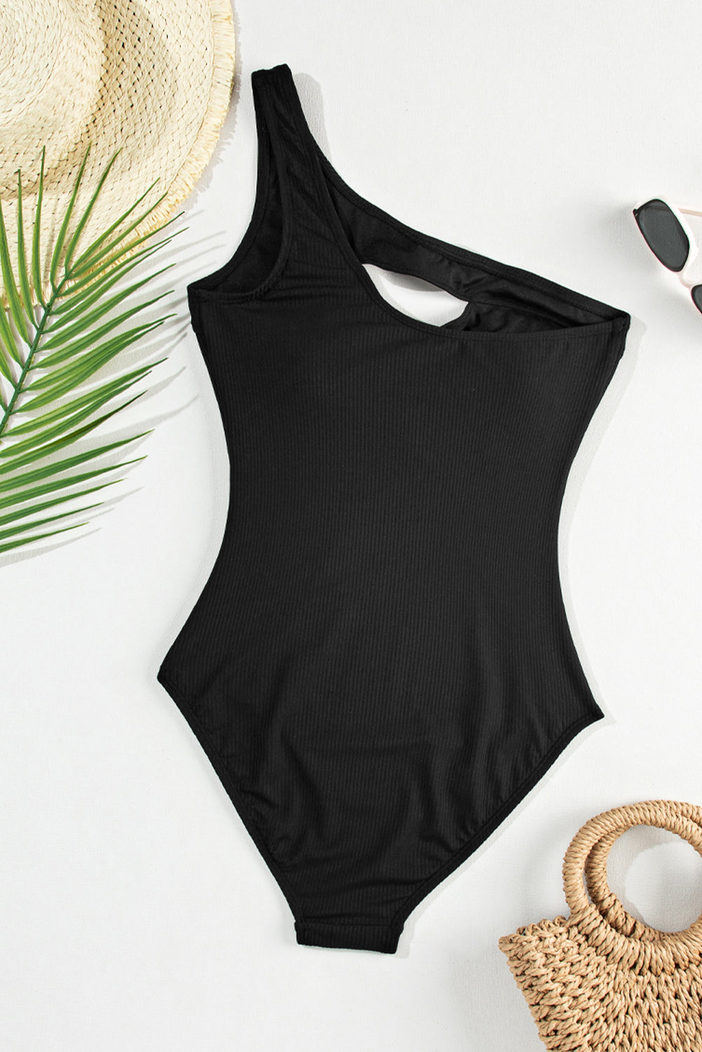 Hazel Blues® | Cutout One Shoulder Sleeveless One-Piece Swimwear