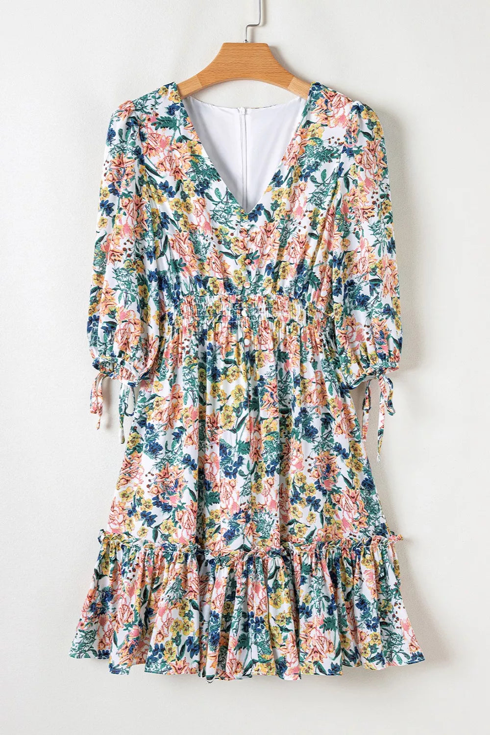 Hazel Blues® | Floral Print Ruffle Hem Mini Dress