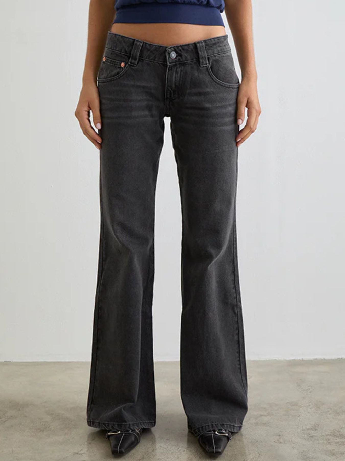 Hazel Blues® | Low Rise Flare Leg Jeans