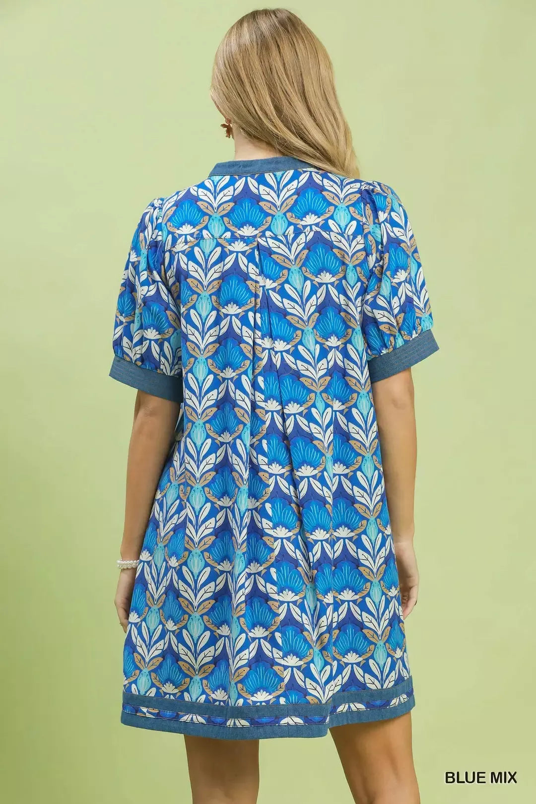 Hazel Blues® | Umgee Mix Tile Print Mini Dress