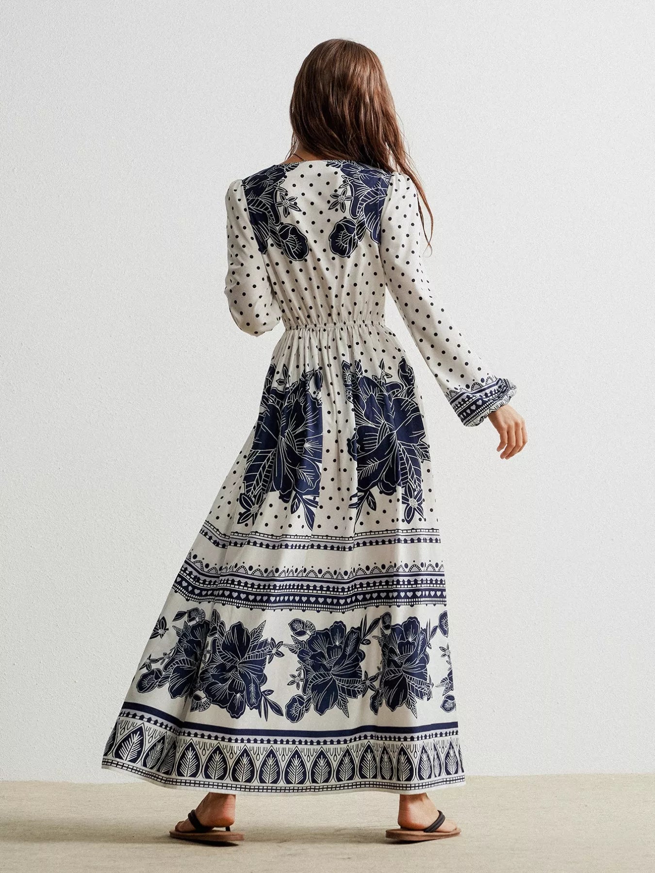 Hazel Blues® | Floral Print Long Sleeve Maxi Dress