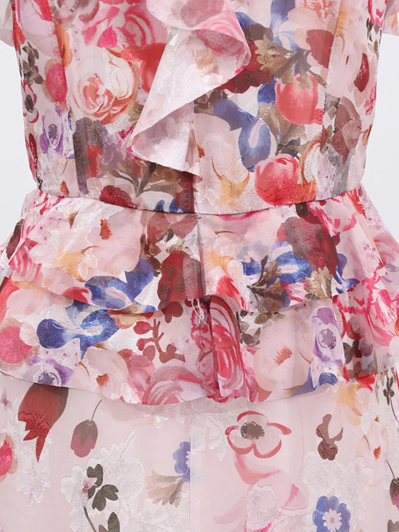 Hazel Blues® | Floral Print Ruffled Maxi Dress