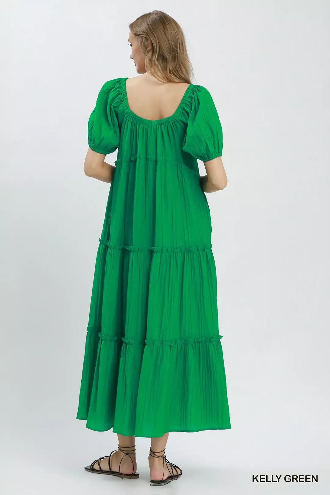 Hazel Blues® | Umgee Textured Tiered Midi Dress
