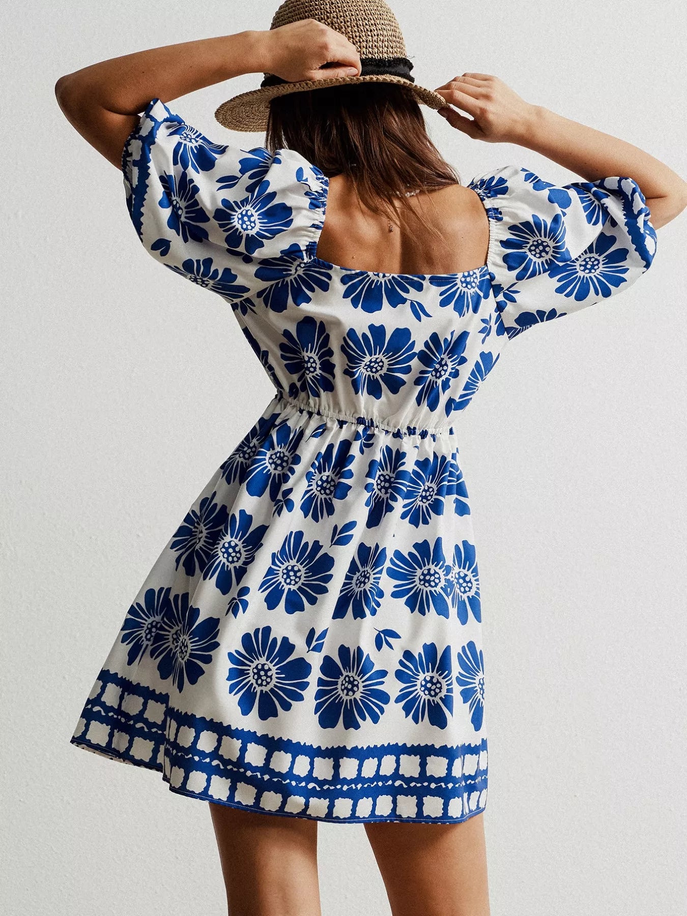 Hazel Blues® | Floral Print Puff Sleeve Mini Dress