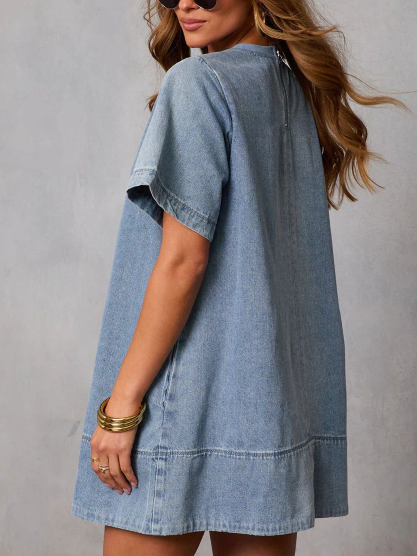 Hazel Blues® | Casual Short Sleeve Denim Dress