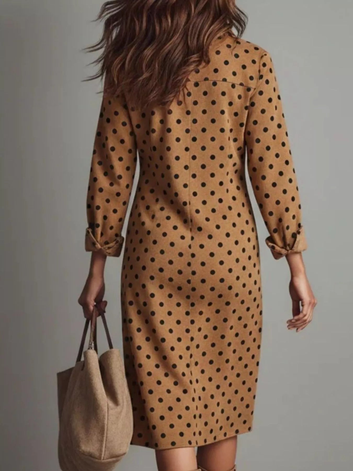 Hazel Blues® | Polka Dot Button-Down Midi Dress