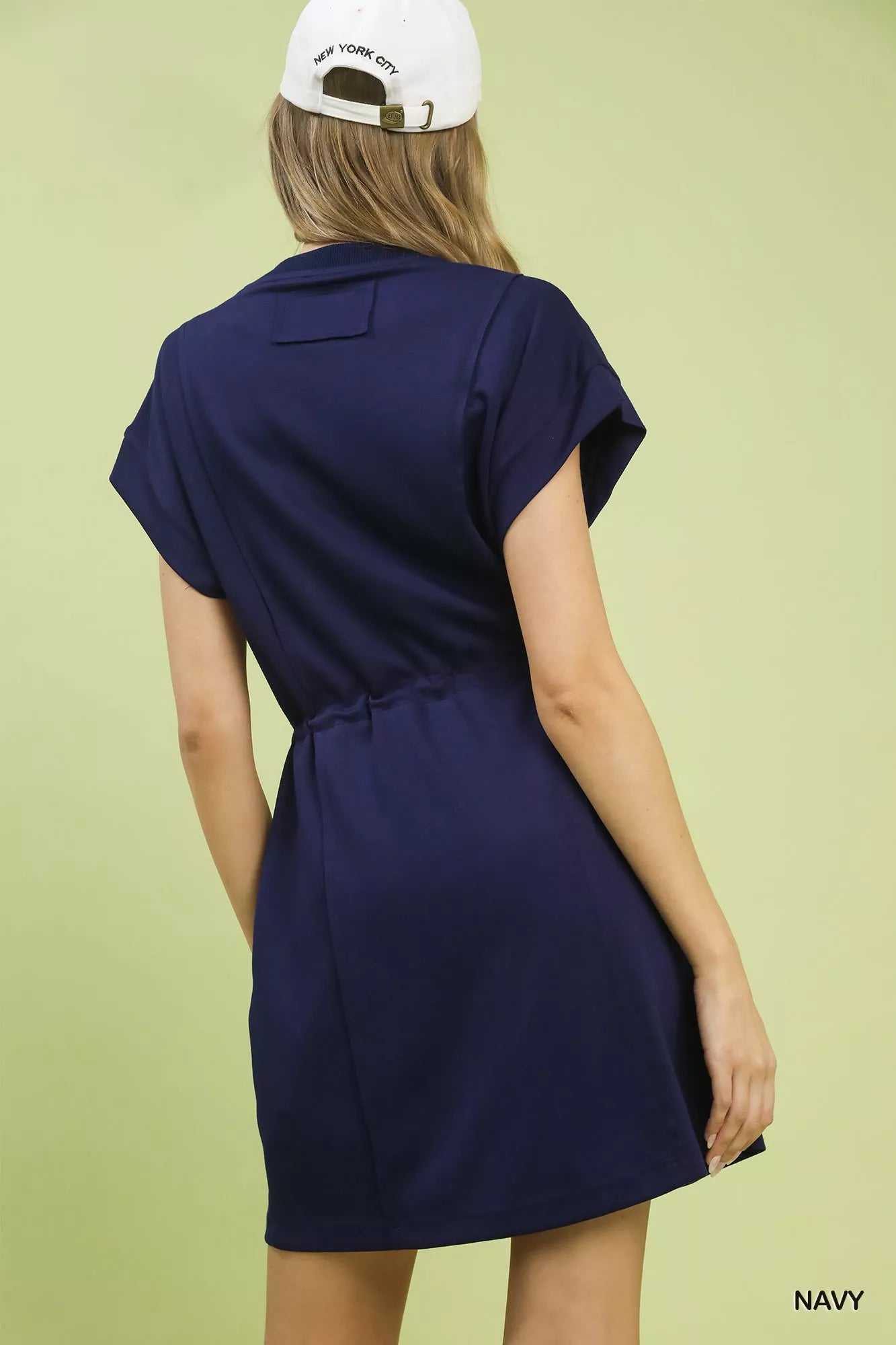 Hazel Blues® | Umgee Knit Zip Front Drawstring Dress