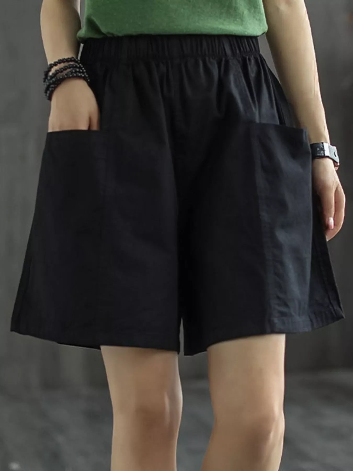 Hazel Blues® | Elastic Waist Casual Shorts