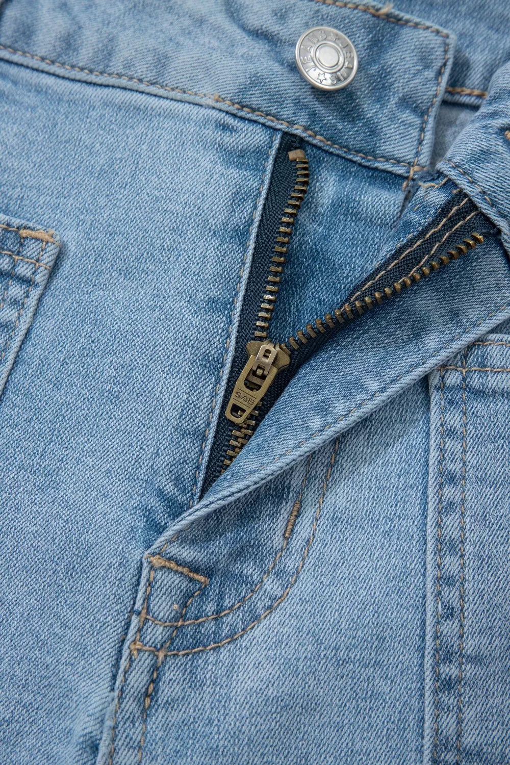 Hazel Blues® | High Rise Patch Pocket Denim Shorts