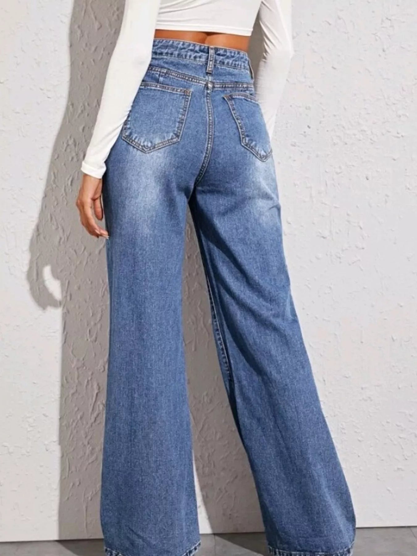 Hazel Blues® | High-Waisted Wide Leg Jeans