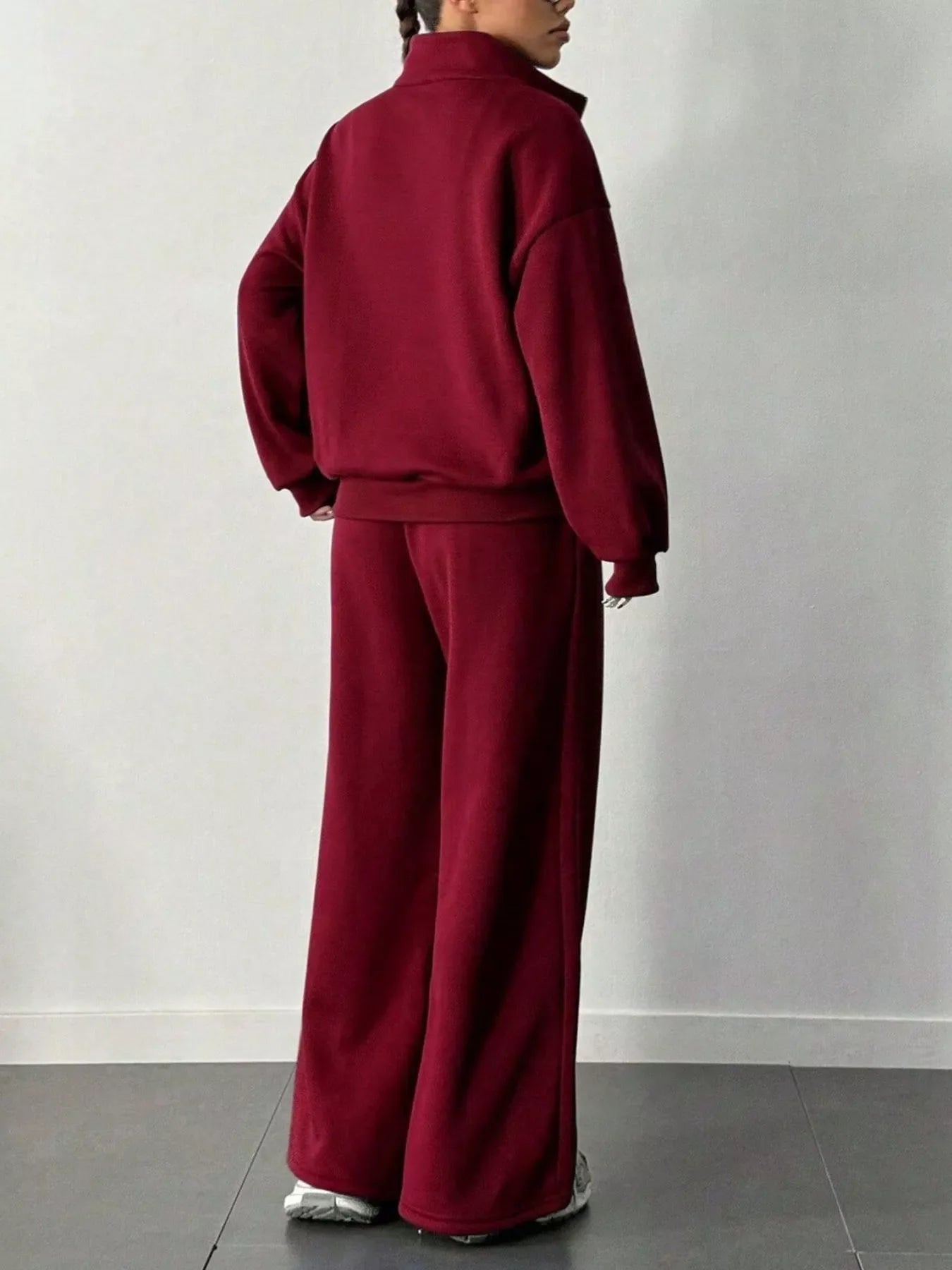 Hazel Blues® | Half-Zip Long Sleeve Sweatshirt and Pants Set