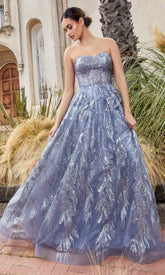 Strapless Long Prom Ball Gown with Capelet A1174