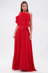 LANIE MAXI DRESS WITH FLOWER APPLIQUE