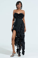 CITY LIGHTS RUFFLE MAXI DRESS