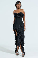 CITY LIGHTS RUFFLE MAXI DRESS