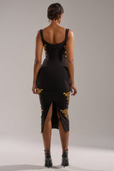 PARISIAN FLORAL EMBROIDERED MAXI DRESS