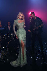 Modessa Couture M23518 Beaded Slit Long Formal Evening Prom Dress