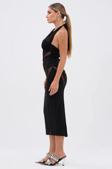 HIGH SOCIETY MIDI DRESS WITH CUTOUTS