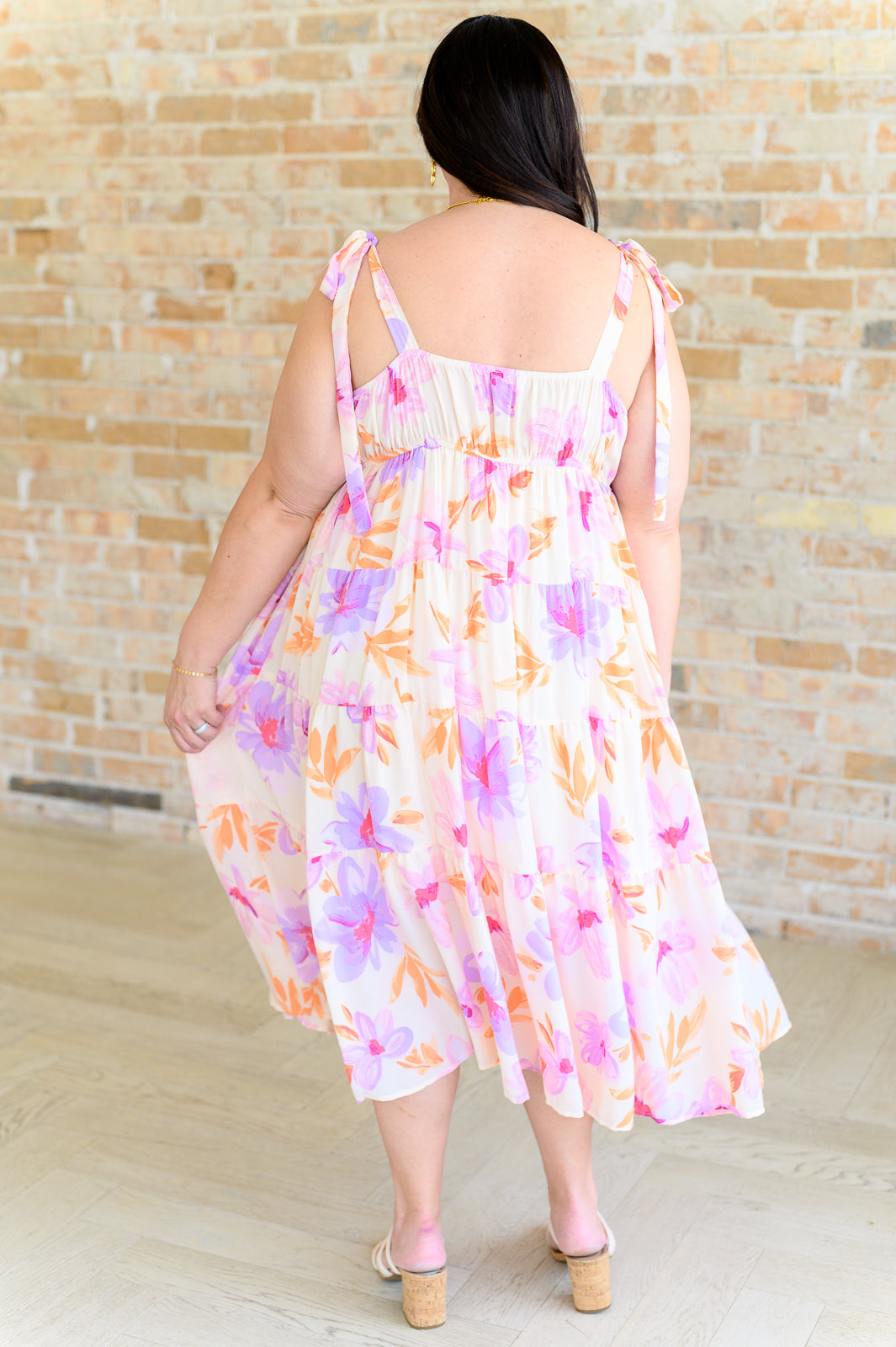 Hazel Blues® | Pastel Petals Floral Midi Dress