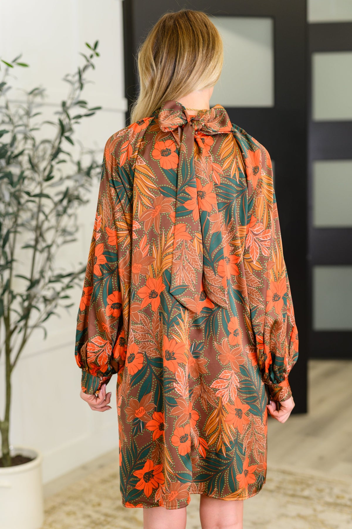 Hazel Blues® | Petals After Dark Balloon Sleeve Dress
